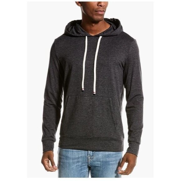 NWT Fourlaps Mens Gray Black Heather Stratus Lounge Hoodie Pullover Size 2XL - Picture 1 of 7